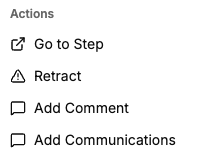 Signifi job step actions menu